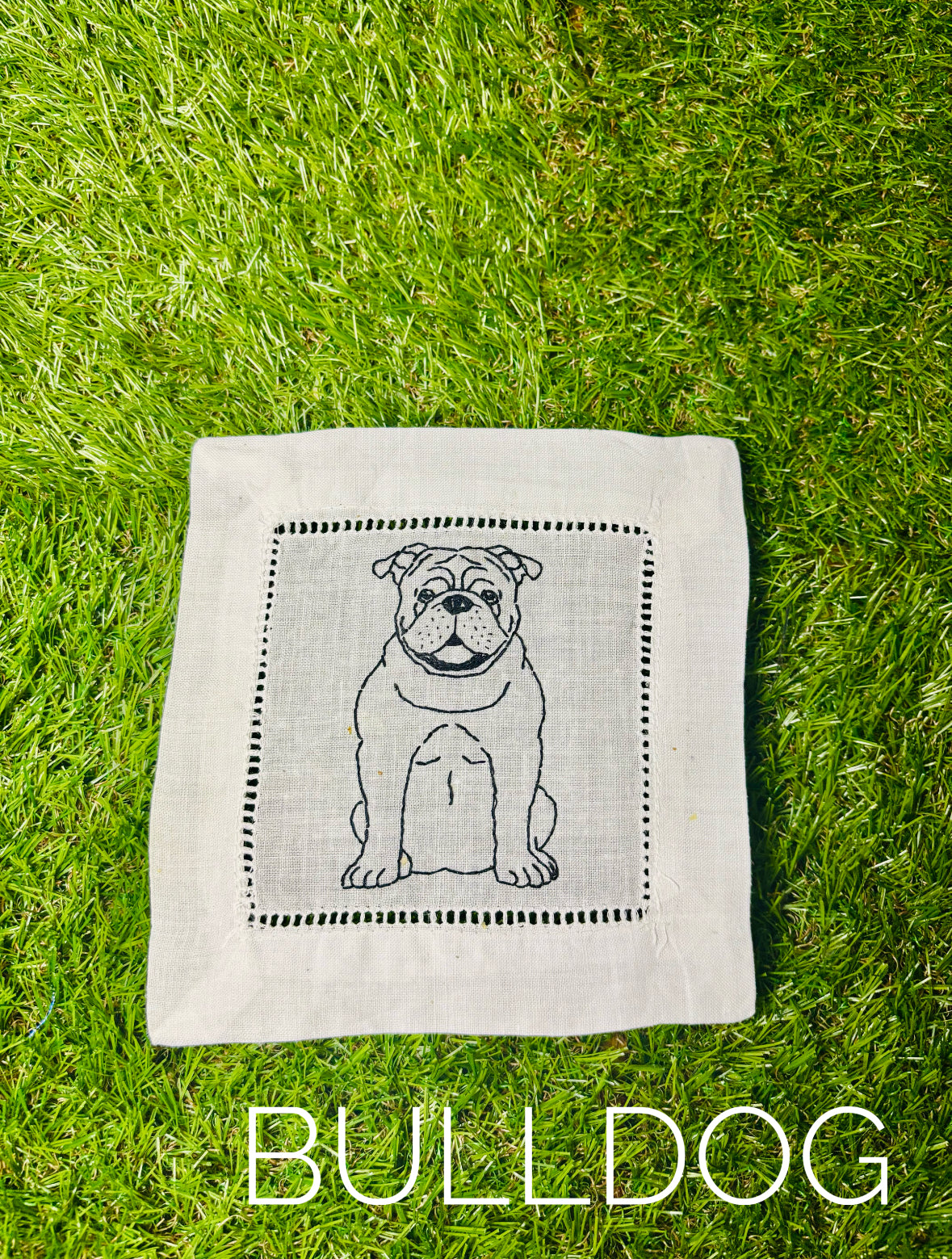 Dog Hand Embroidered Cocktail Napkins!