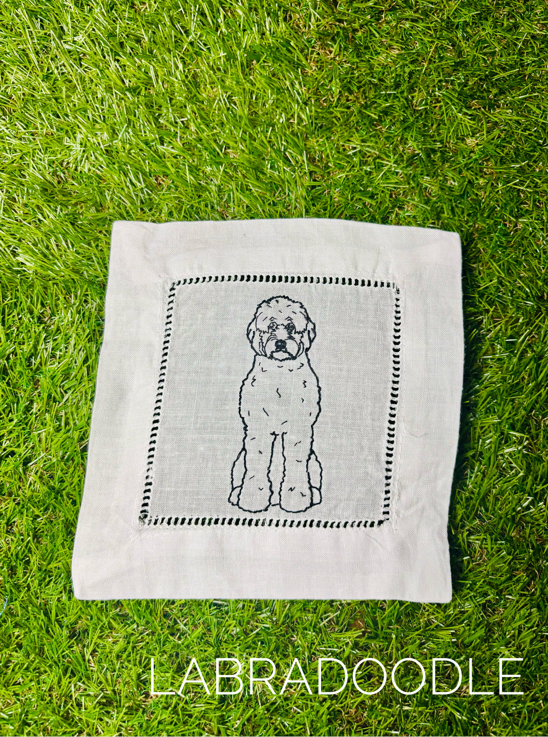 Dog Hand Embroidered Cocktail Napkins!