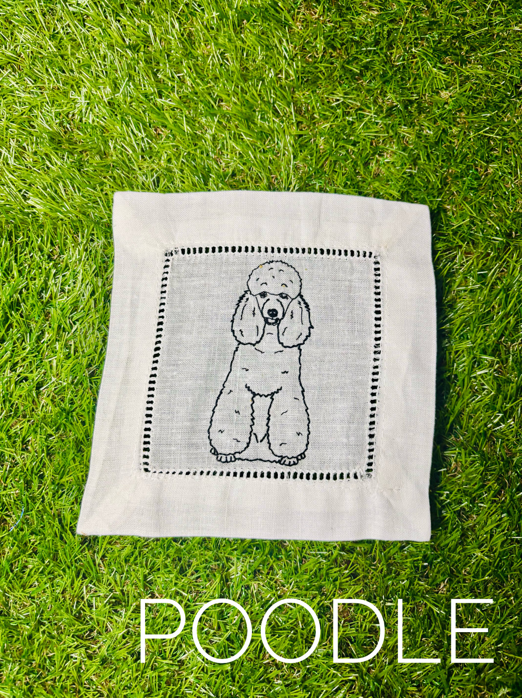 Dog Hand Embroidered Cocktail Napkins!