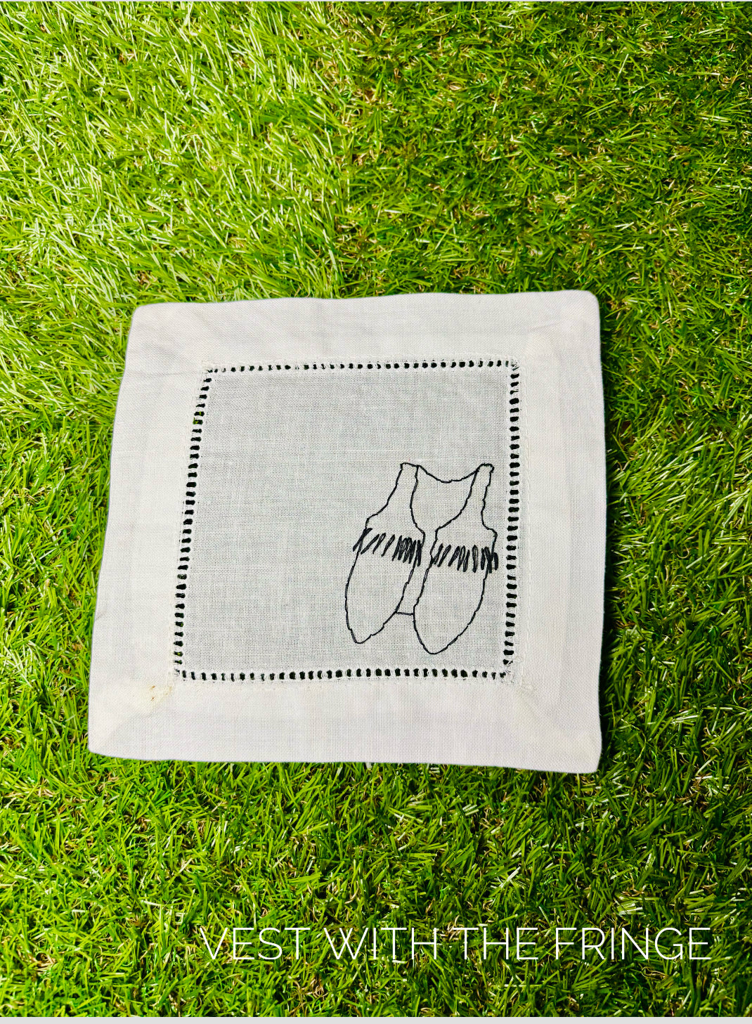 Cowboy/Western Inspired Hand Embroidered Cocktail Napkins