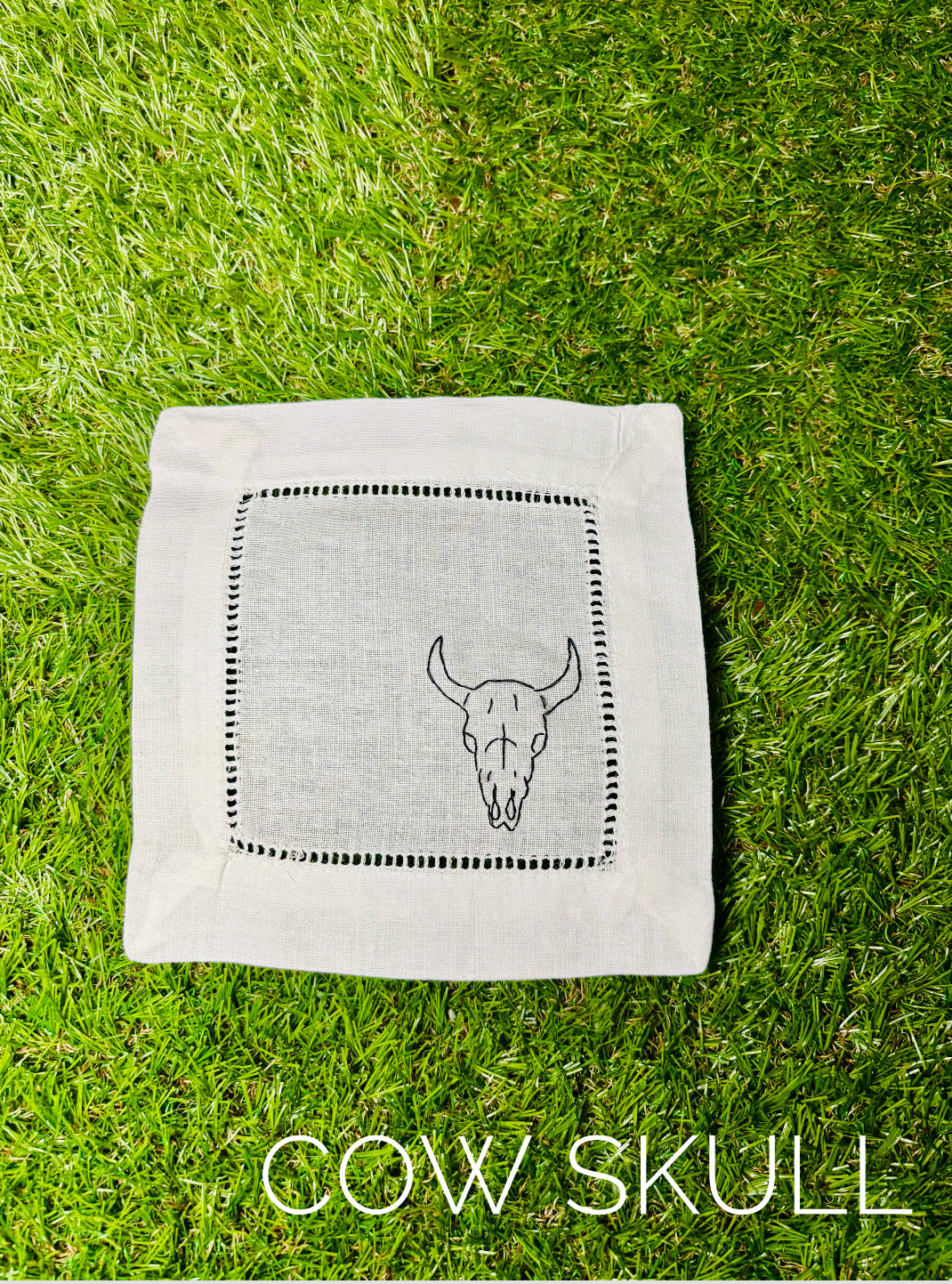 Cowboy/Western Inspired Hand Embroidered Cocktail Napkins