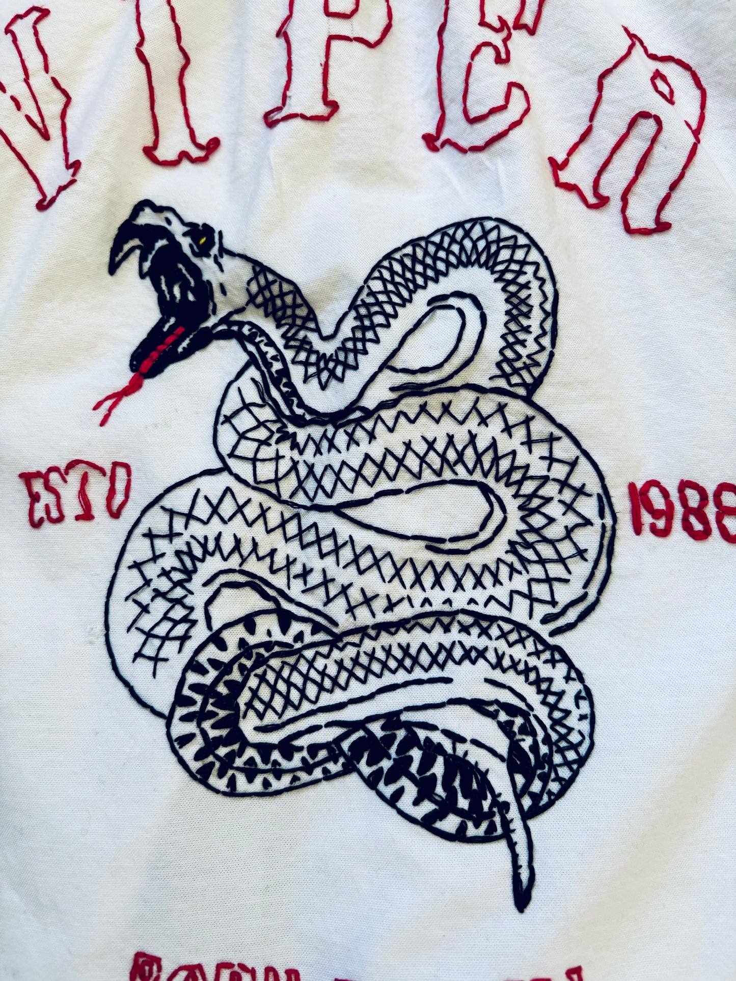Viper Tattoo Inspired Hand Emproidered Long Sleeve Buttondown