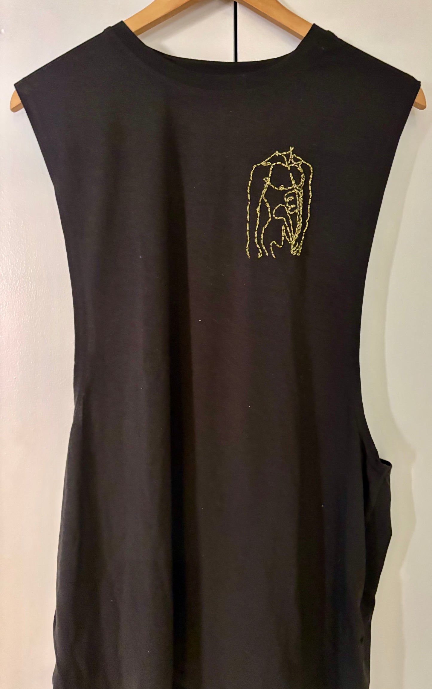 Barely There: Hand-Embroidered Men's Muscle Tank