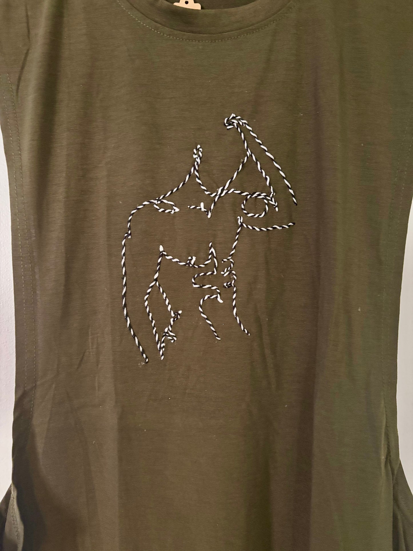 “Marcelo” Nude Male Hand-Embroidered  Men's Muscle Tank