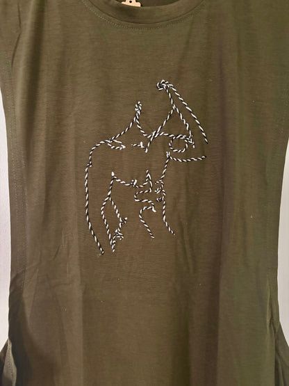 “Marcelo” Nude Male Hand-Embroidered  Men's Muscle Tank