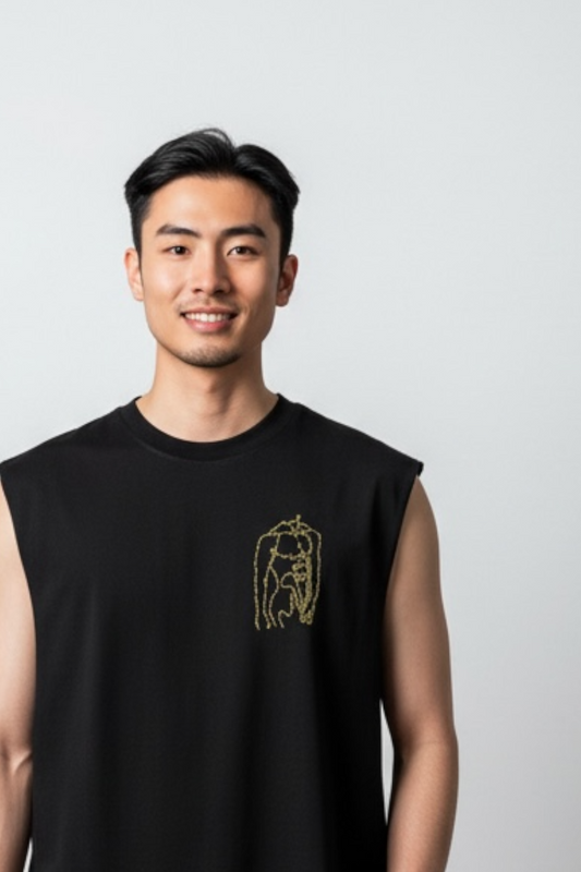 Barely There: Hand-Embroidered Men's Muscle Tank