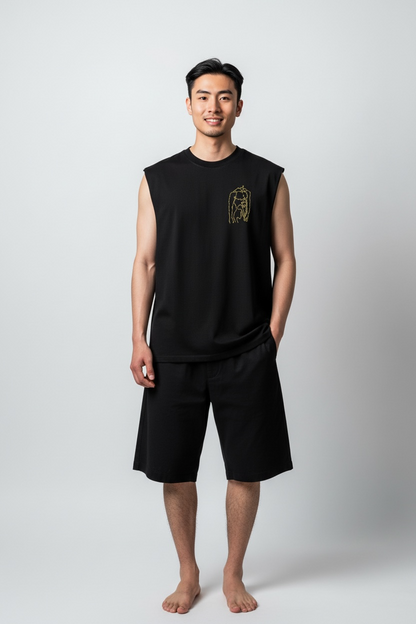 Barely There: Hand-Embroidered Men's Muscle Tank