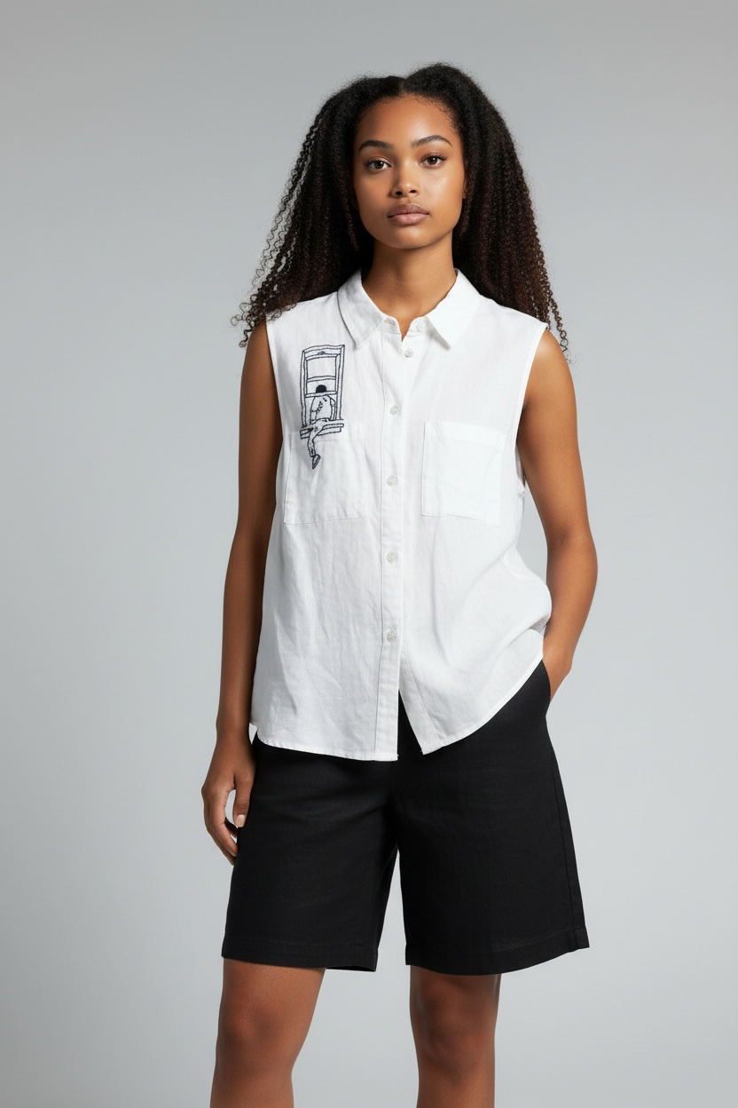Smooth Criminal Hand Embroidered Buttondown