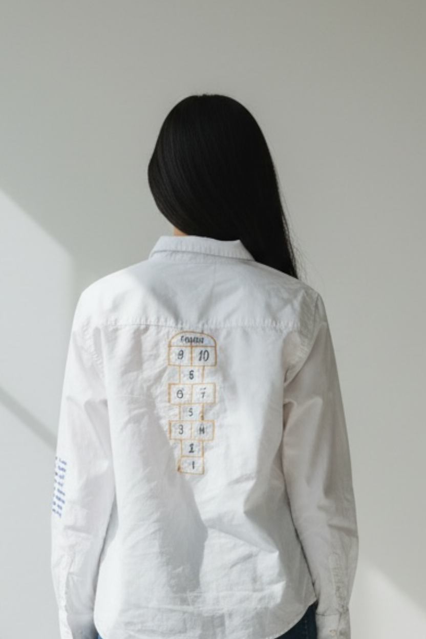Playground Fun Hand Embroidered Women's Button Down