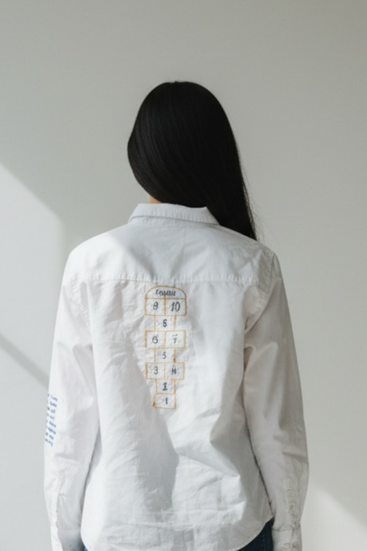 Playground Fun Hand Embroidered Women's Button Down