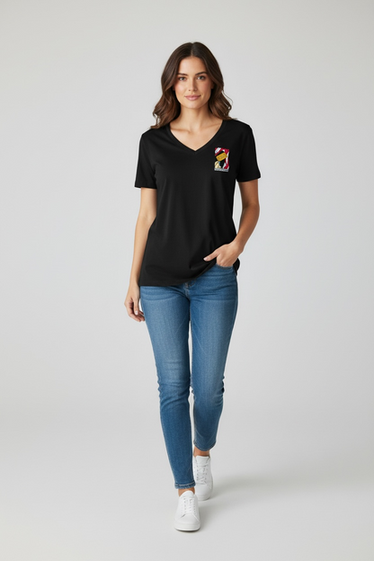 Shit Show Ticket Hand Embroidered V-Neck TShirt