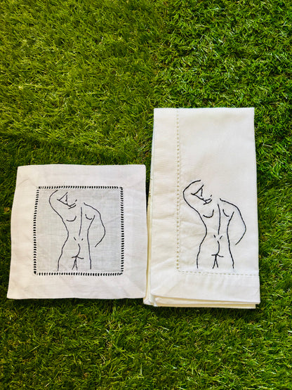 Nude Male Dinner Napkins - The La Bare Collection