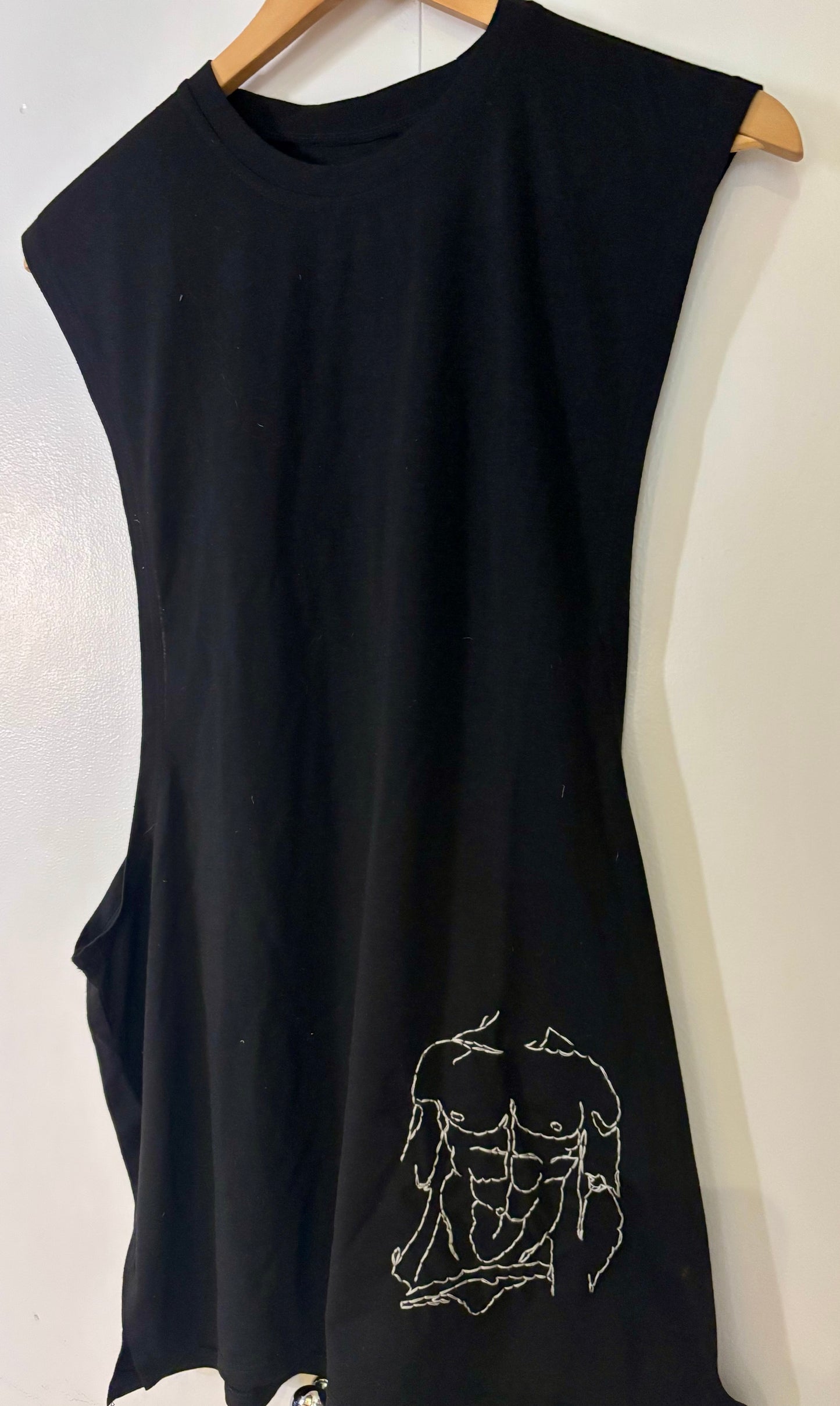 “Mateo” Nude Male Hand-Embroidered  Men's Muscle Tank