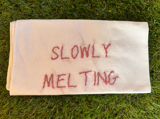 Slowly Melting Hand Embroidered  Handkerchief