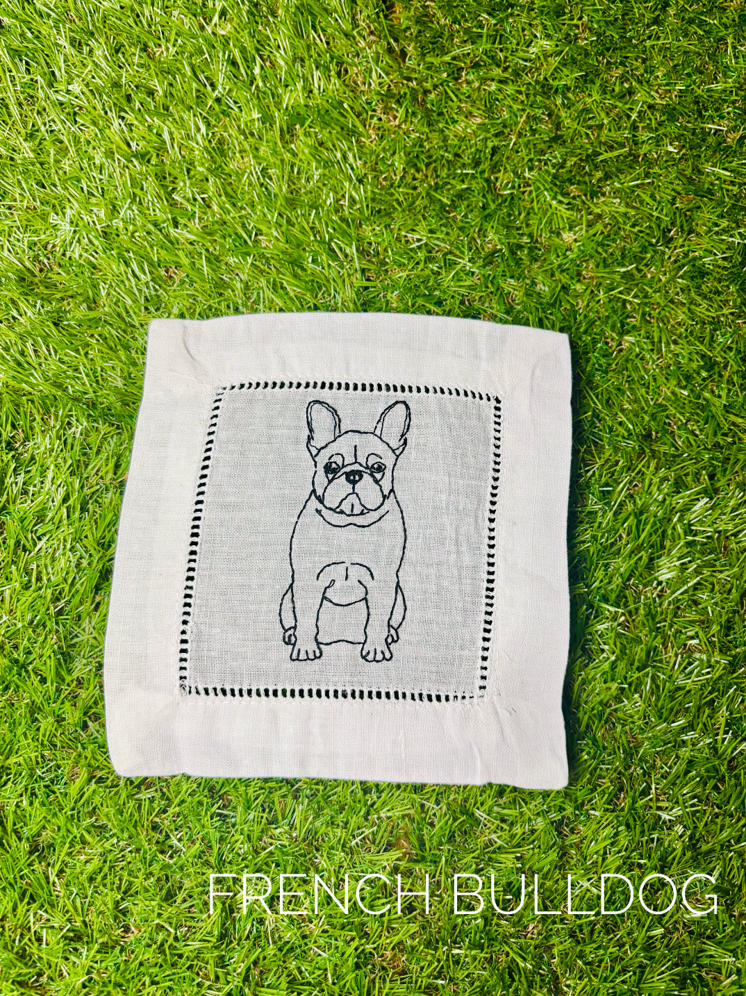 Dog Hand Embroidered Cocktail Napkins!