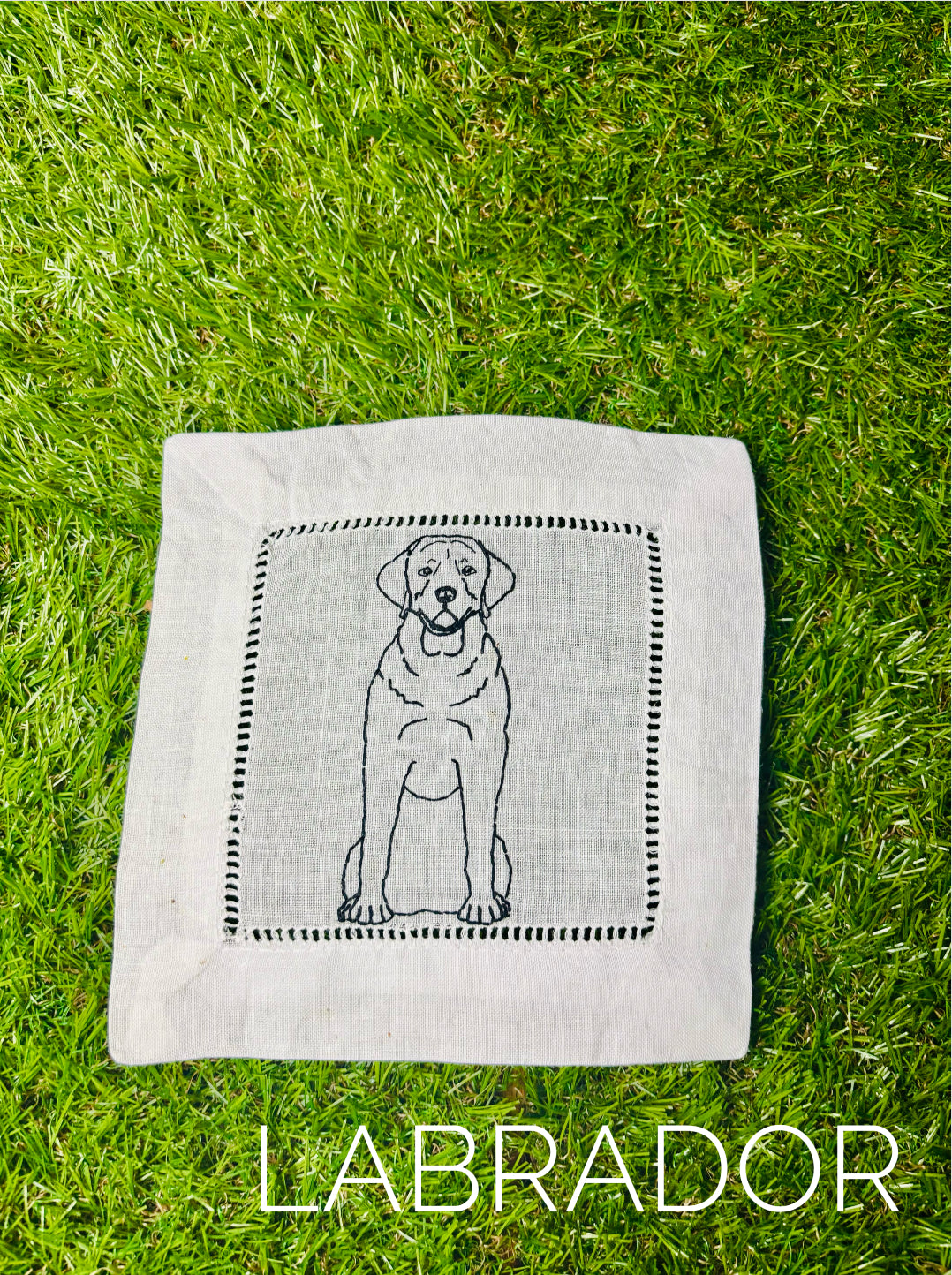 Dog Hand Embroidered Cocktail Napkins!