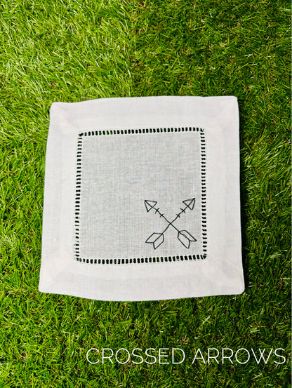 Cowboy/Western Inspired Hand Embroidered Cocktail Napkins