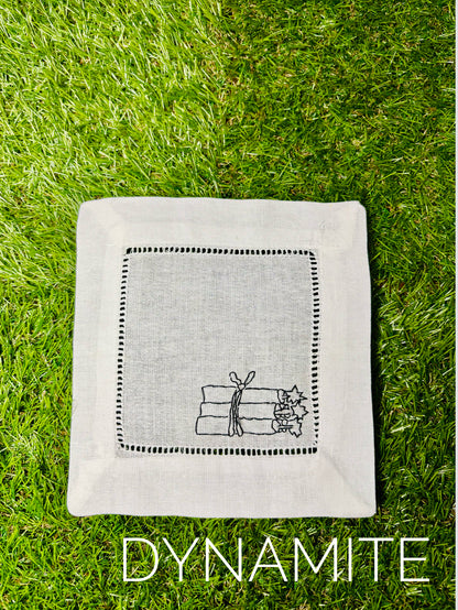 Cowboy/Western Inspired Hand Embroidered Cocktail Napkins