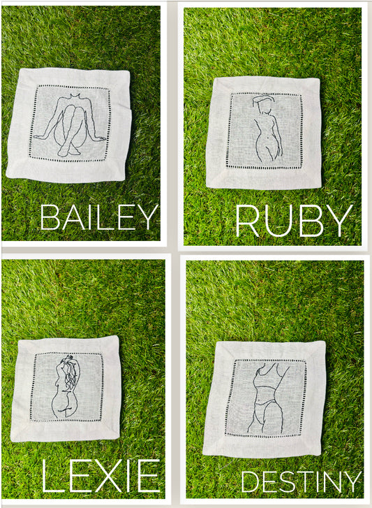 Nude Female Cocktail Napkins