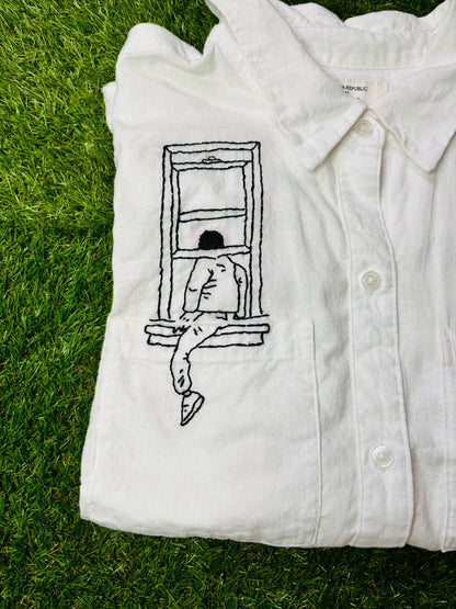 Smooth Criminal Hand Embroidered Buttondown