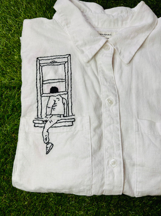 Smooth Criminal Hand Embroidered Buttondown