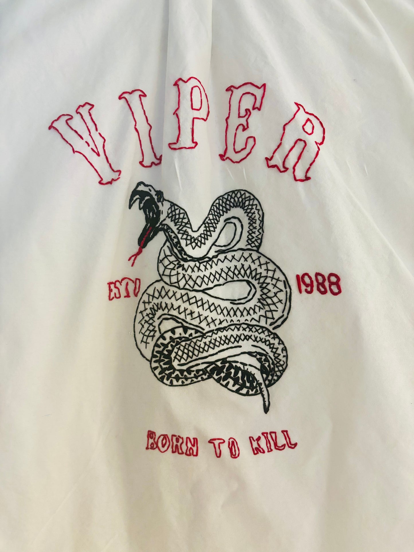 Viper Tattoo Inspired Hand Emproidered Long Sleeve Buttondown