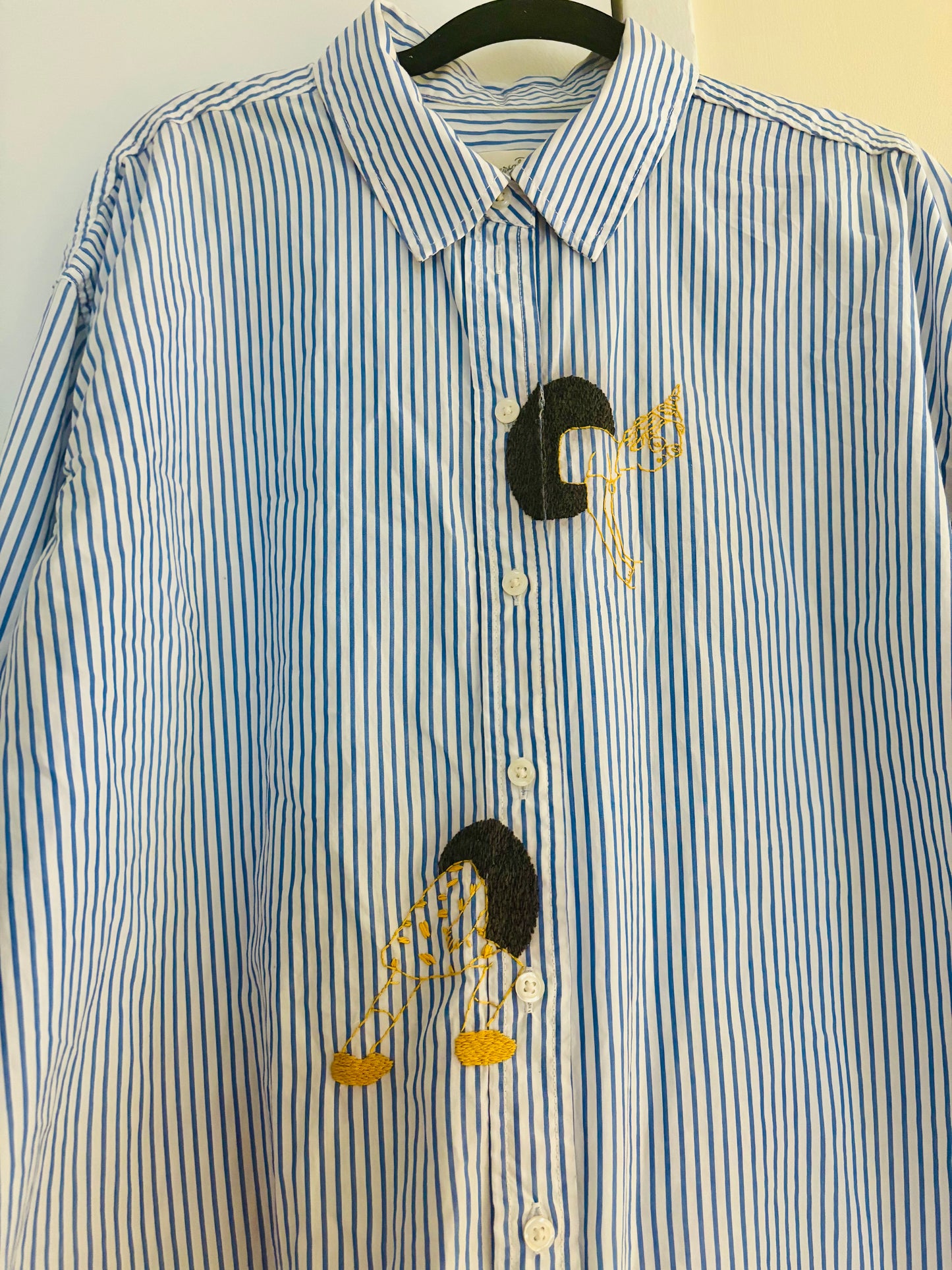 Peek-A-Boo Hand Embroidered Women's Button Down