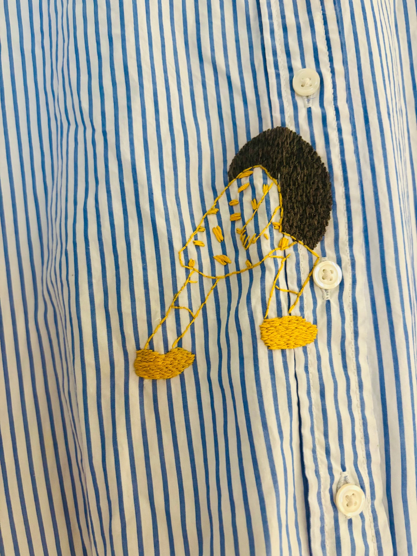Peek-A-Boo Hand Embroidered Women's Button Down