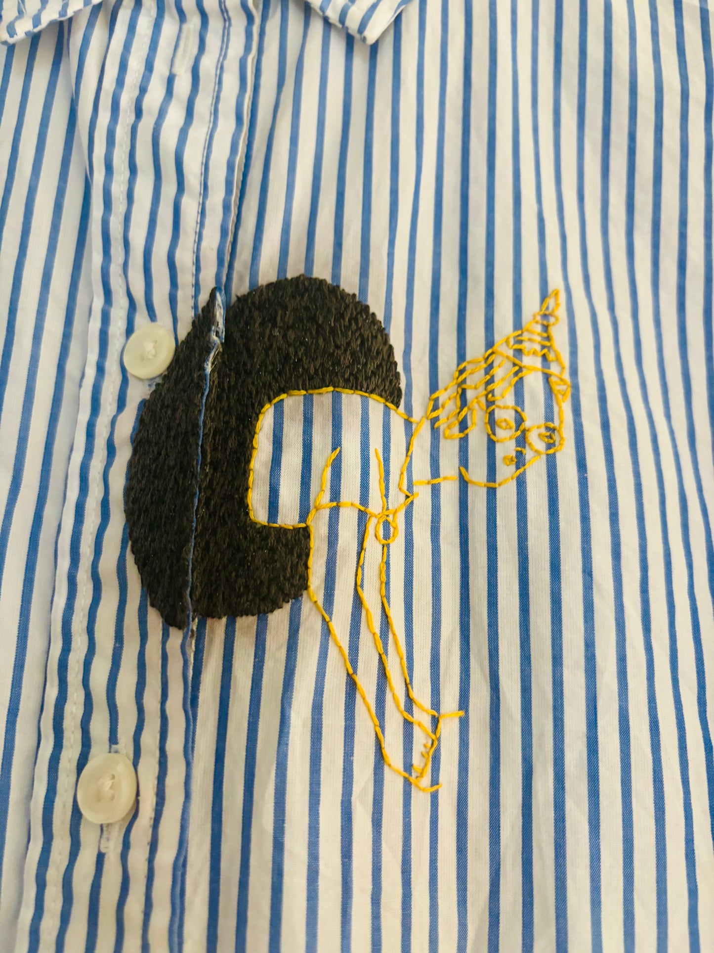 Peek-A-Boo Hand Embroidered Women's Button Down