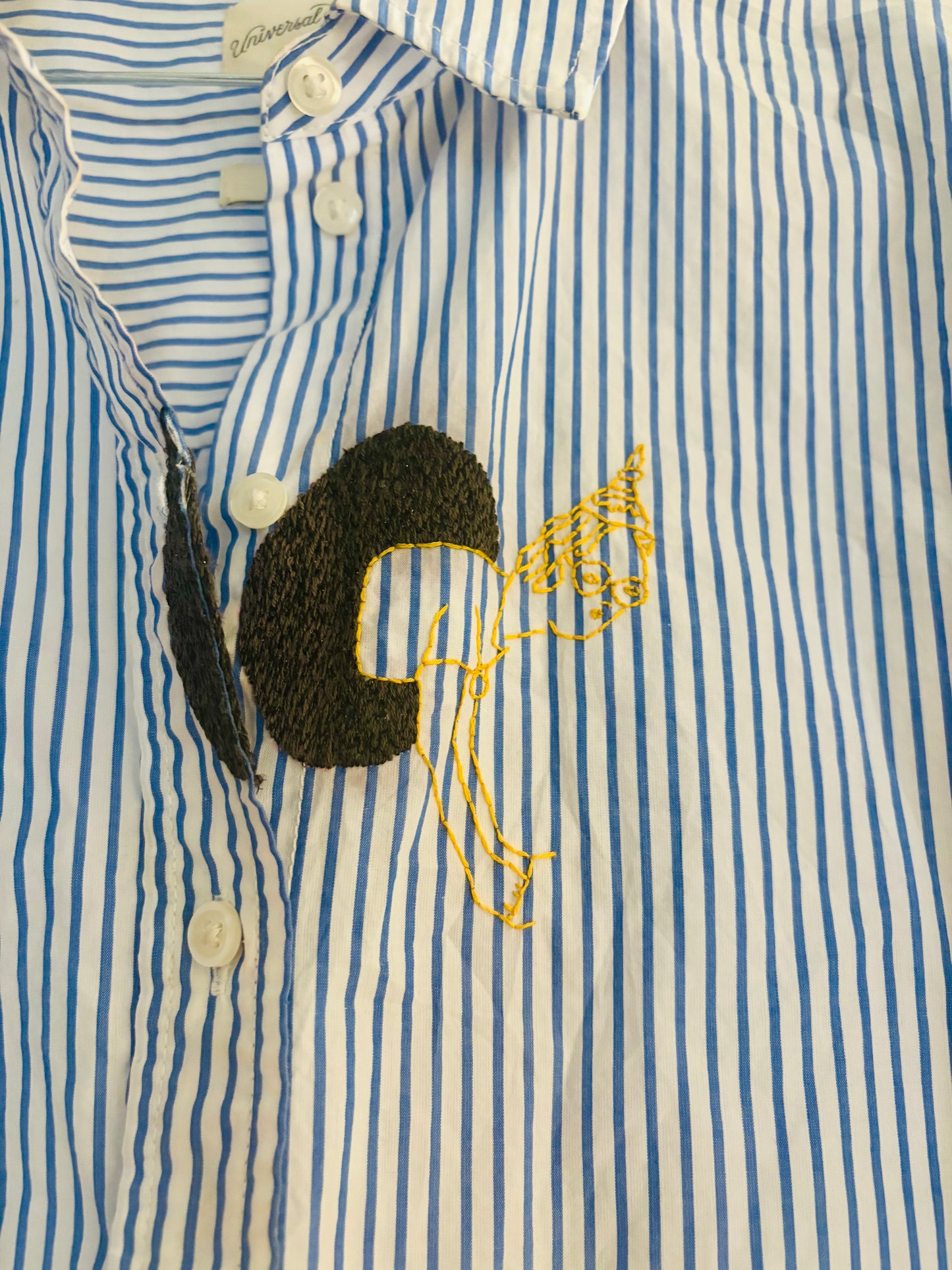 Peek-A-Boo Hand Embroidered Women's Button Down