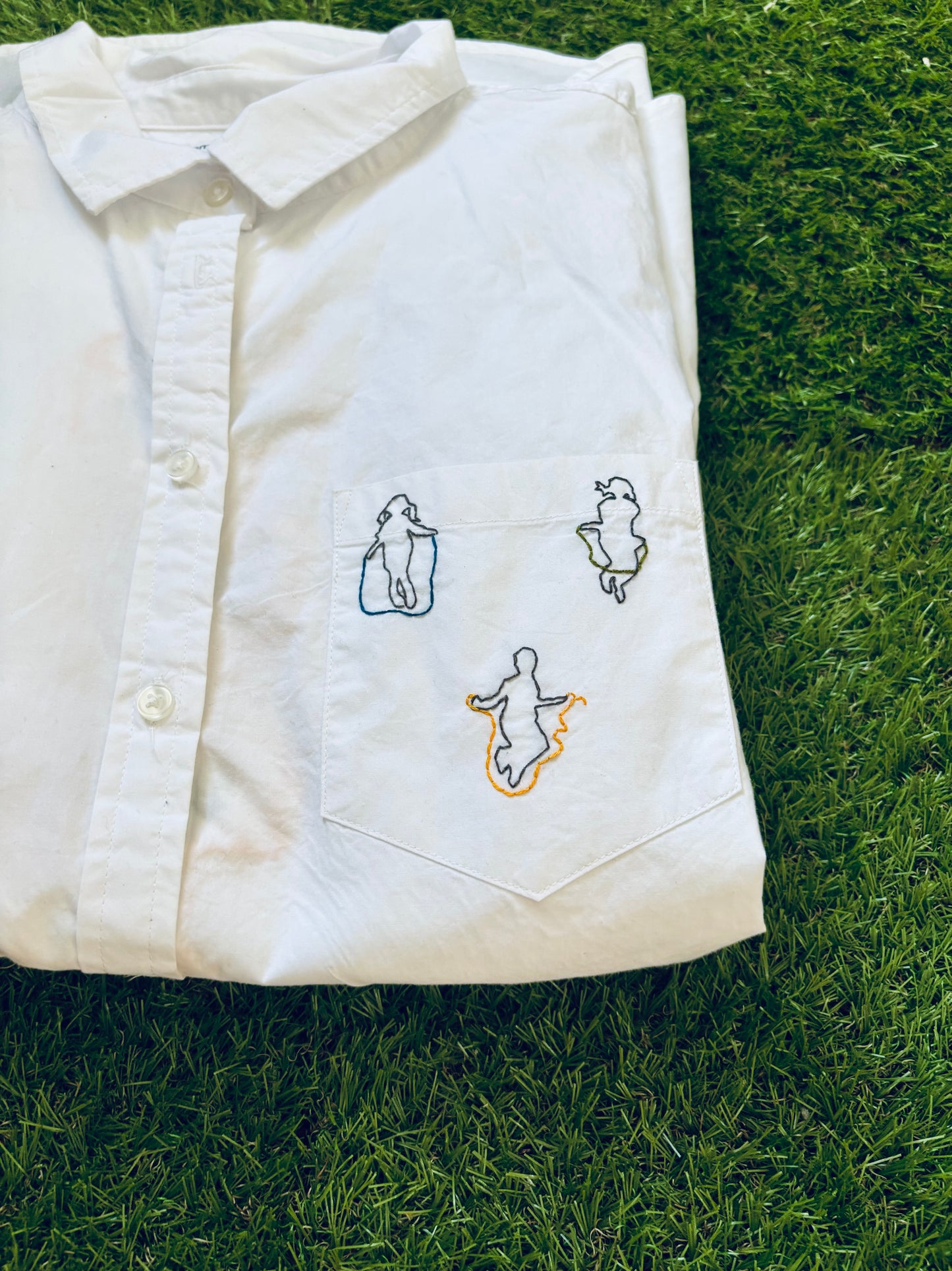 Playground Fun Hand Embroidered Women's Button Down