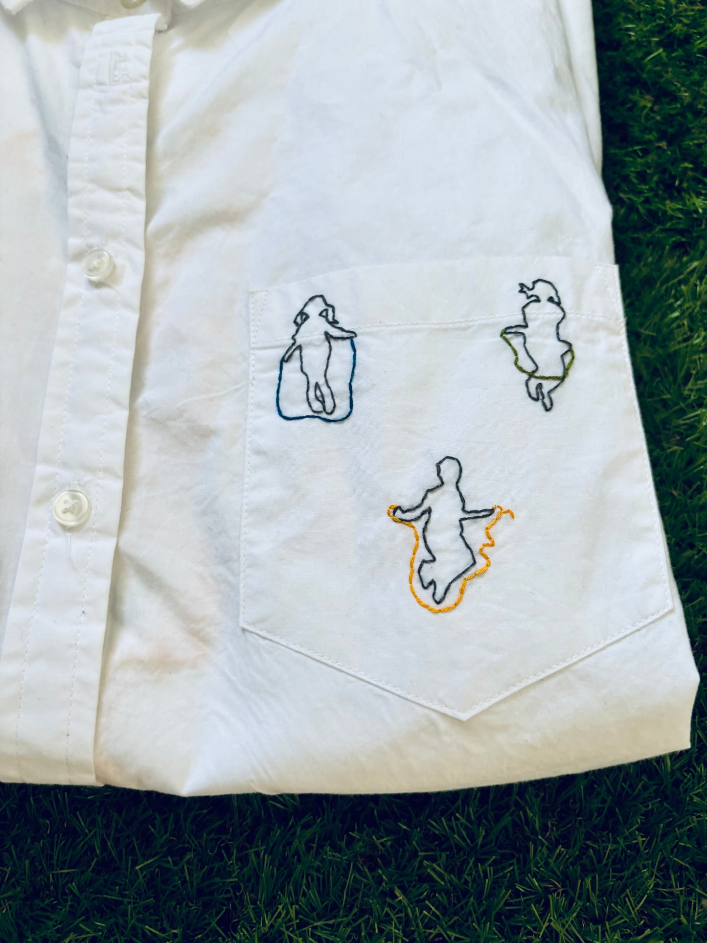 Playground Fun Hand Embroidered Women's Button Down