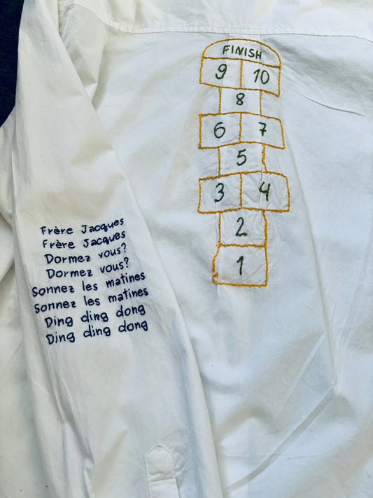 Playground Fun Hand Embroidered Women's Button Down