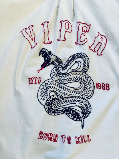 Viper Tattoo Inspired Hand Emproidered Long Sleeve Buttondown