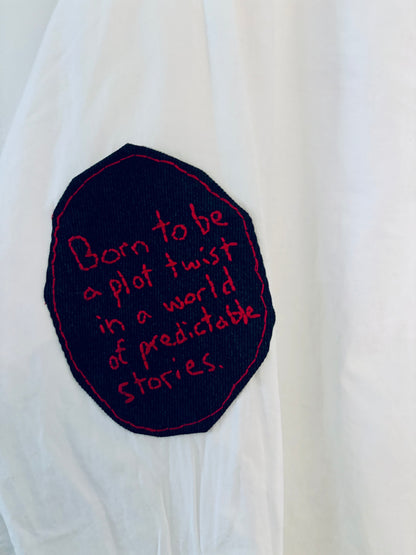 Think Outside The Box Hand Embroidered Buttondown