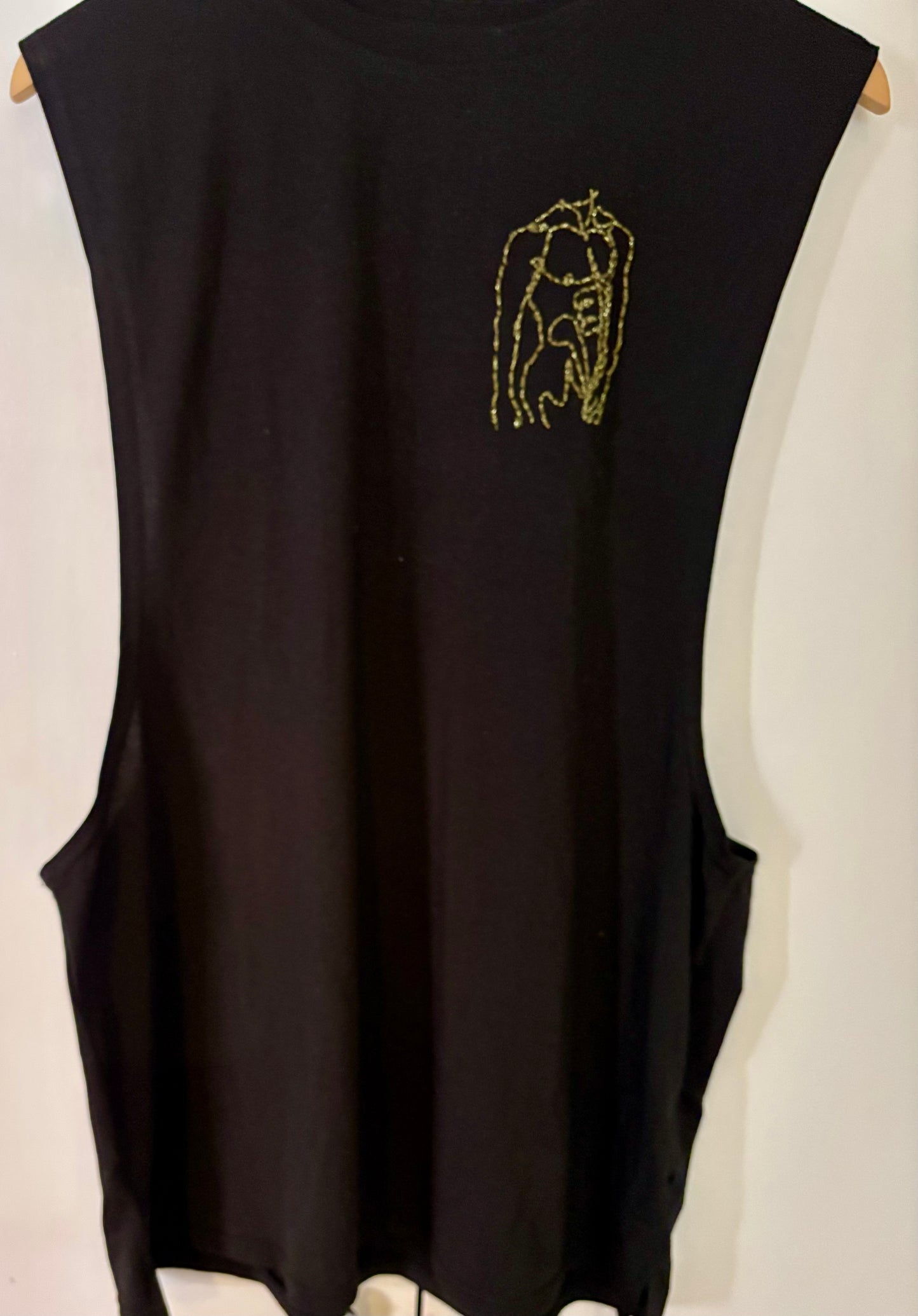 Barely There: Hand-Embroidered Men's Muscle Tank
