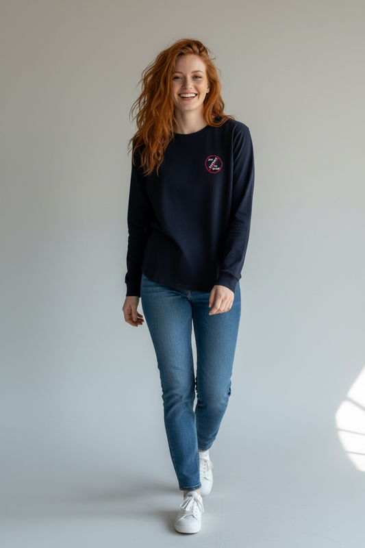 Say Perhaps to Drugs Hand Embroidered Long Sleeve Tshirt