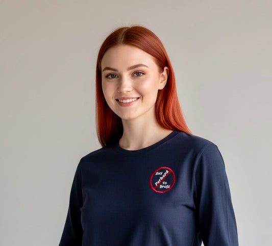 Say Perhaps to Drugs Hand Embroidered Long Sleeve Tshirt